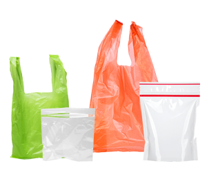 plastic bags or various types and colours